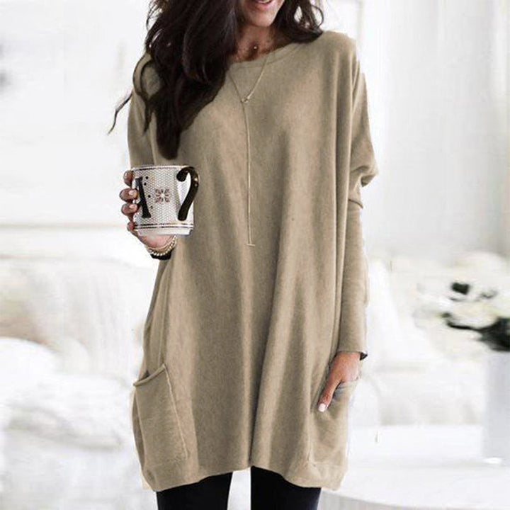 Women's Knitted Sweater with Pockets – Casual, Autumn/Winter
