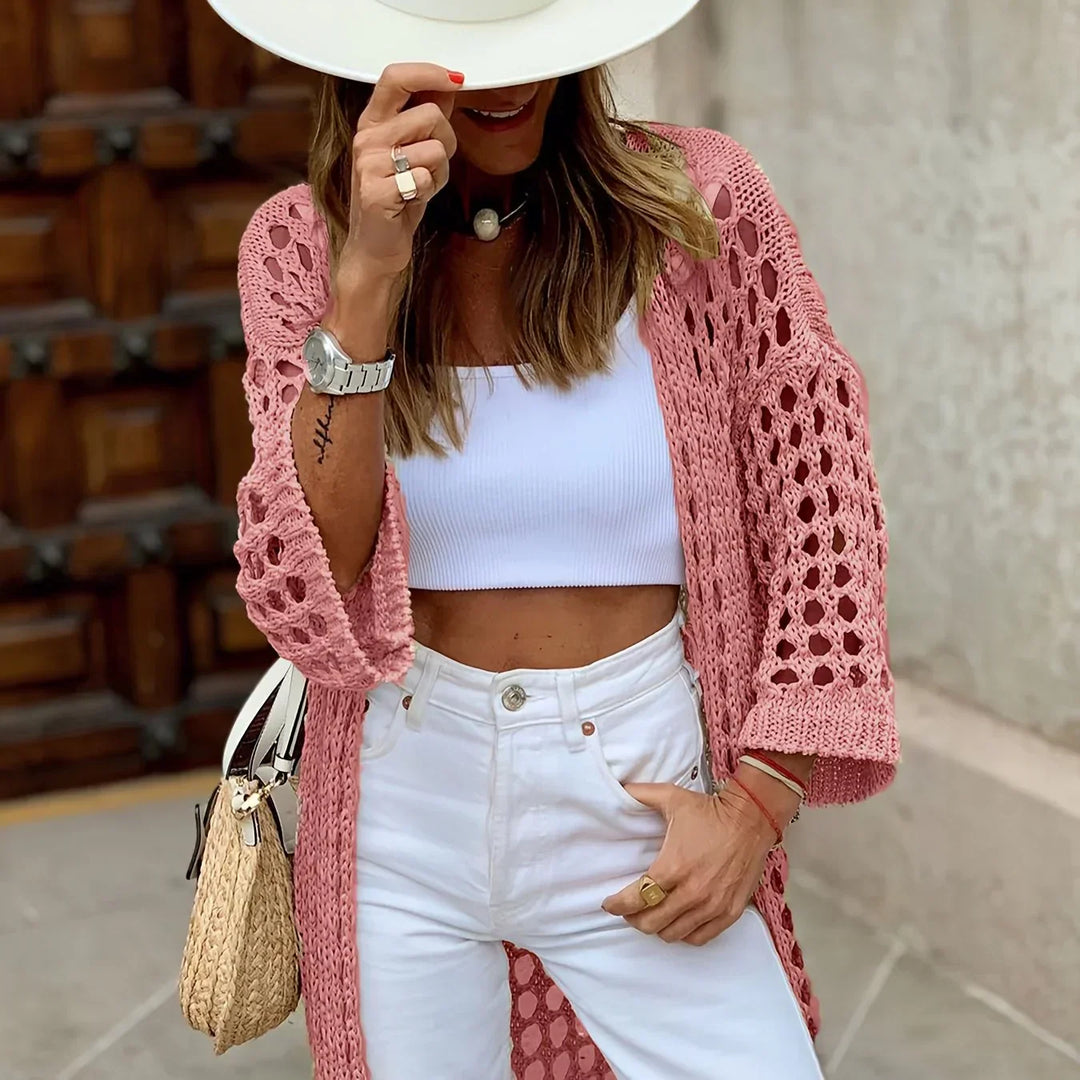Nora Crocheted Vest Stylish and Comfortable, view 6 - Elena Harper