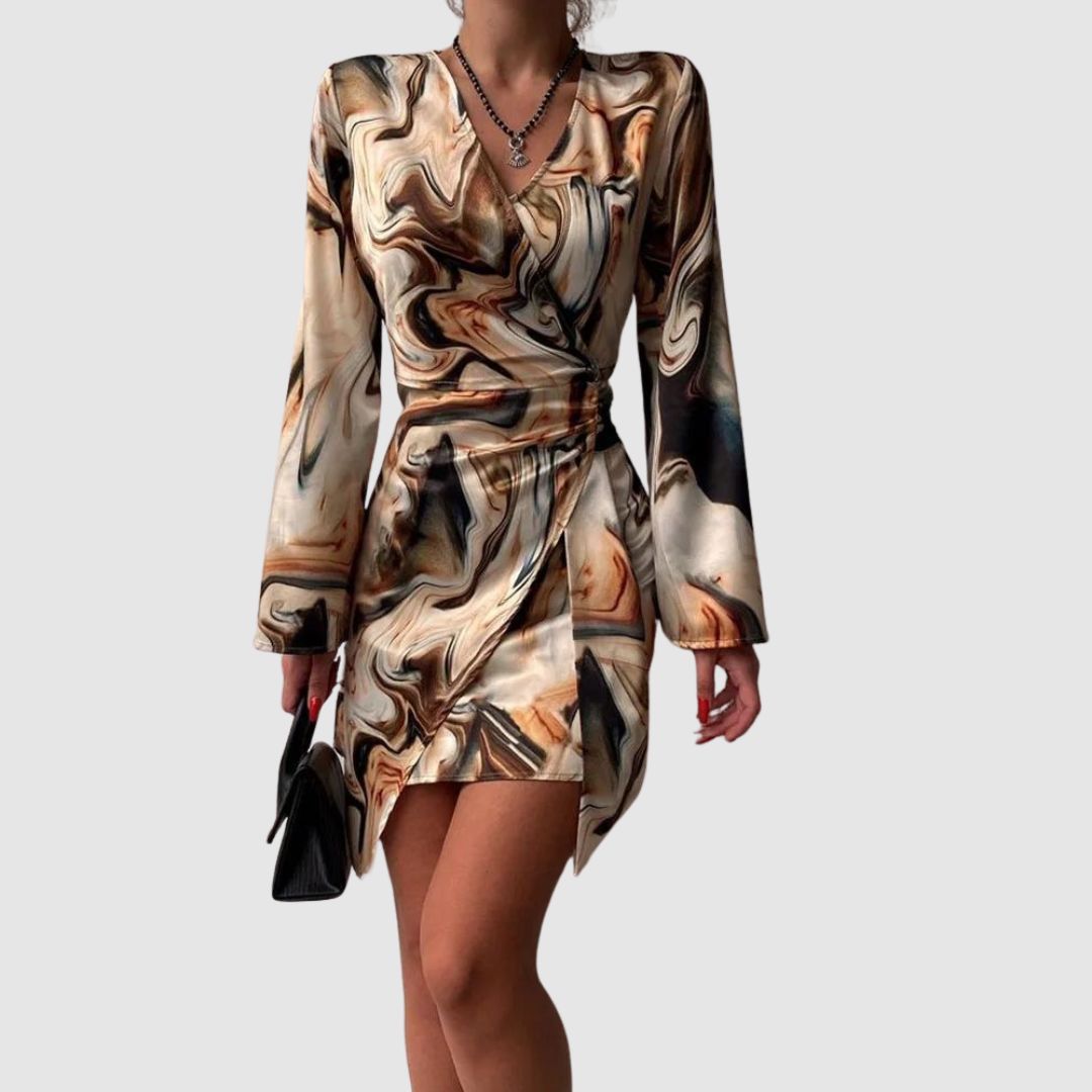 Bianca - Dress with Abstract Marble Print