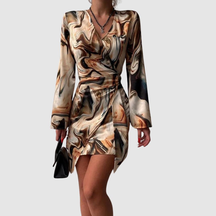Bianca - Dress with Abstract Marble Print