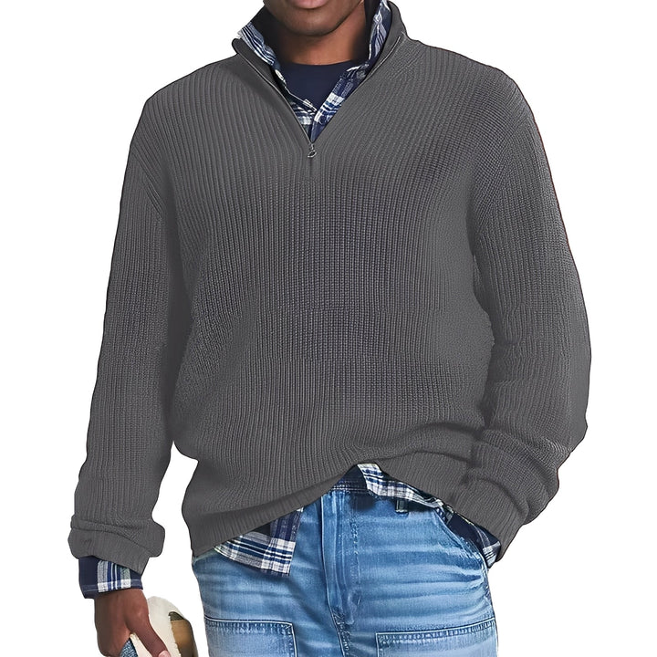 Edward Modern Pullover with Half-Zip, view 2 - Elena Harper