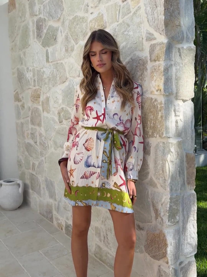 Long Sleeve A-Line Resort Dress