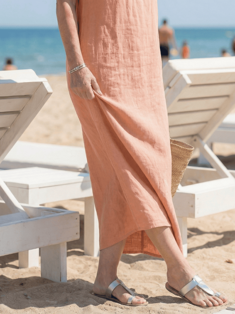 Zerina™ Easy Fall Midi Dress by Emma & Rose Cape Town, featuring a relaxed fit, fall-inspired colors, and midi length for casual wear.