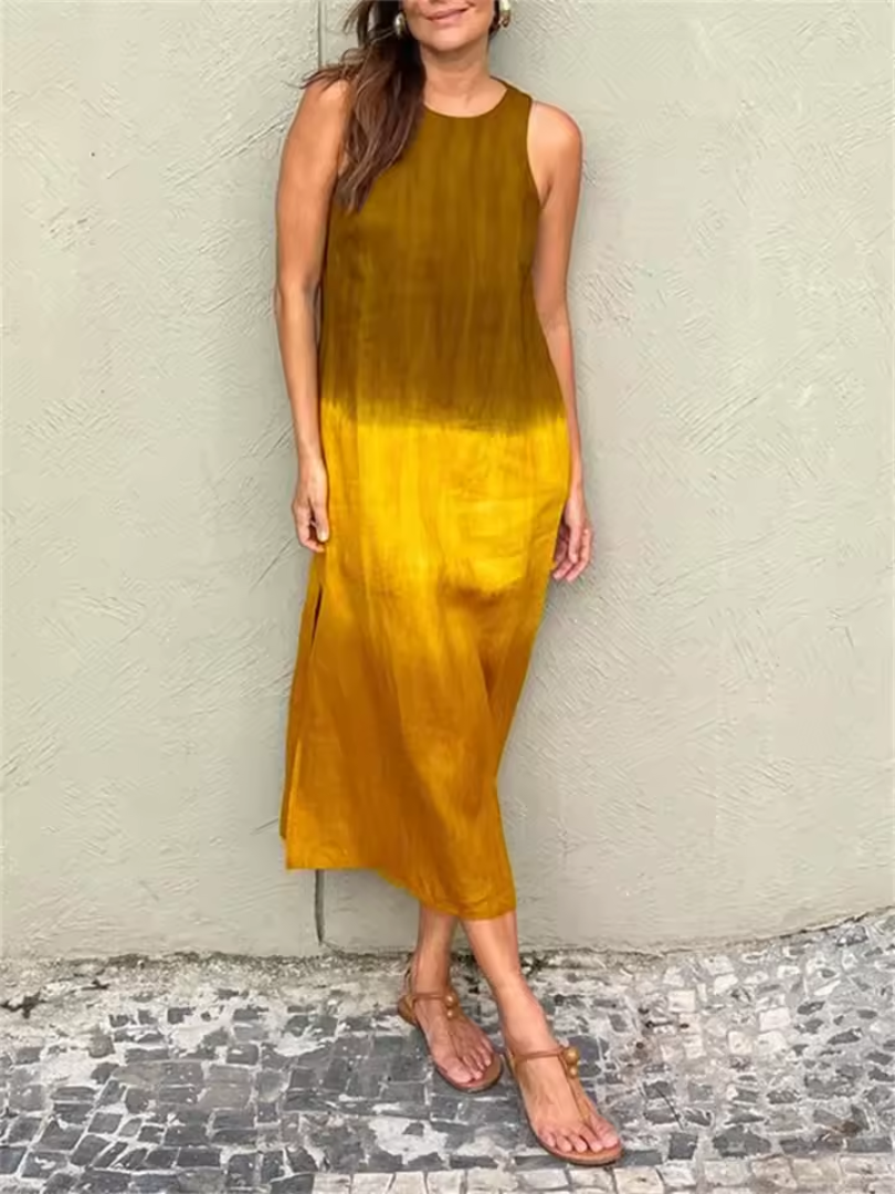 Katie Sleeveless Round Neck Summer Dress, view 8 - Elena Harper