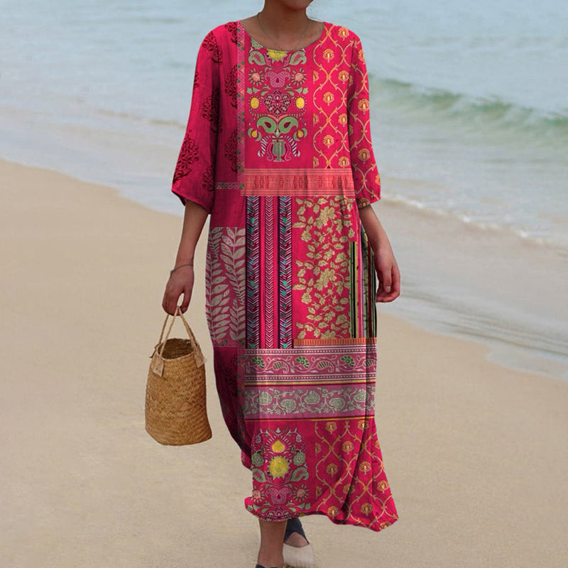 Carolin | Women's Maxi Dress with Ethno-Boho Pattern