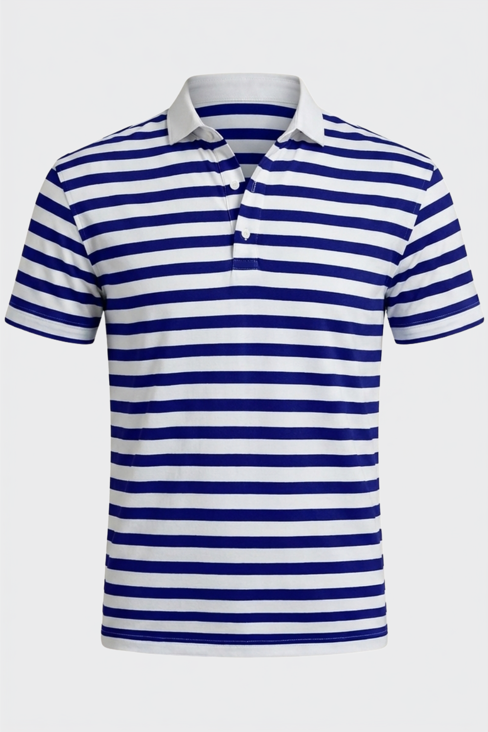 Men's Striped Polo Shirt Classic Collar, view 6 - Elena Harper