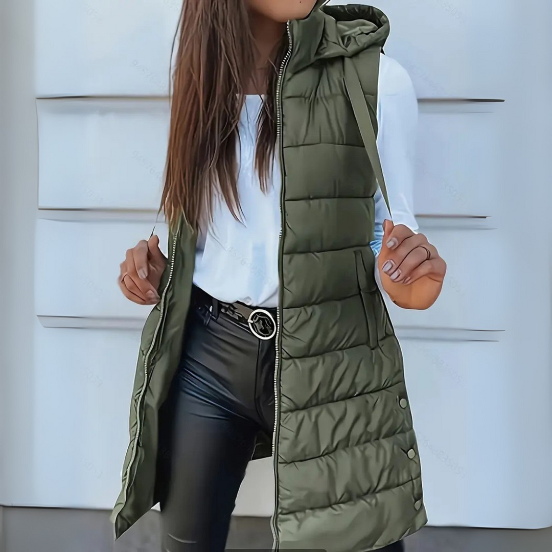 Rain™  |  Casual Sleeveless Hood Long