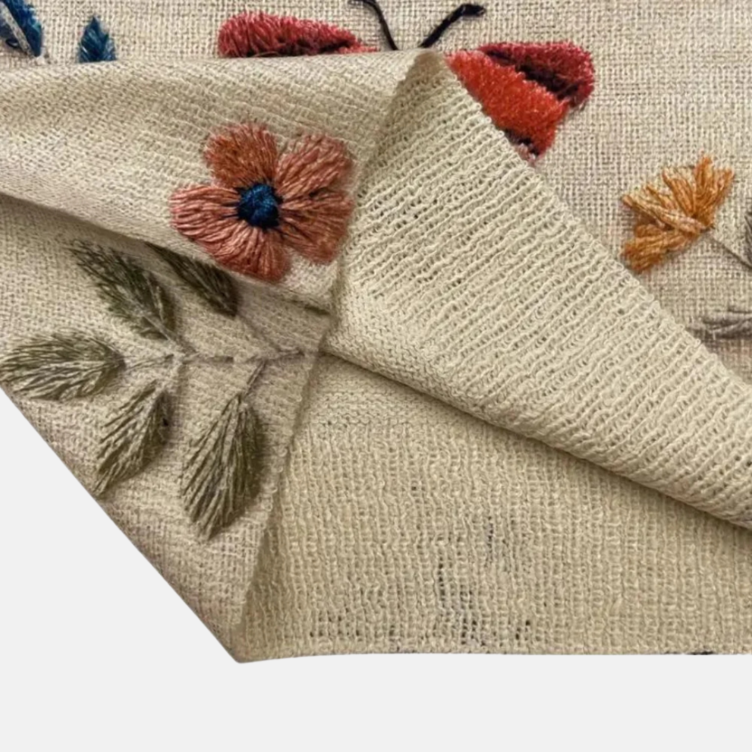 3D Flower Knit Sweater, view 6 - Elena Harper