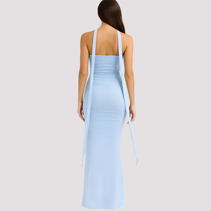 Antonia Elegant Slim-Fit Choker Dress, view 2 - Elena Harper