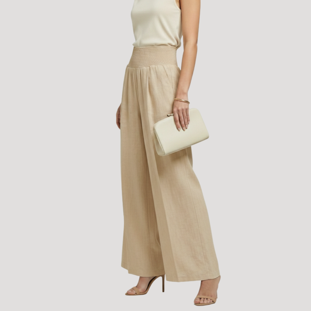 Women's Smocked Waist Wide Leg Pants