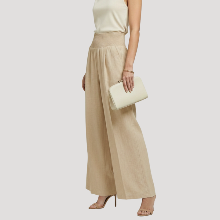 Women's Smocked Waist Wide Leg Pants