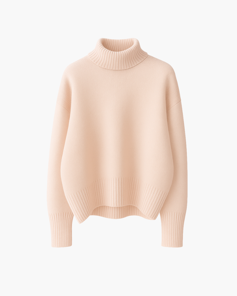 Marilena Soft Turtleneck Sweater, view 4 - Elena Harper