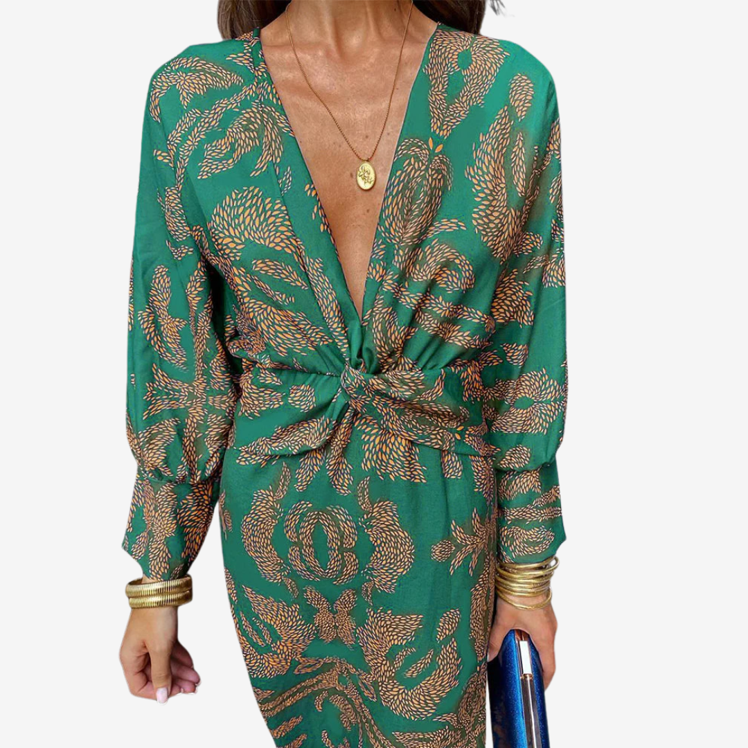 Doriane Midi Wrap Dress - Elena Harper