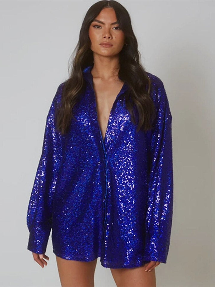 Sofie - Trendy Oversized Blouse with Glitter Effect