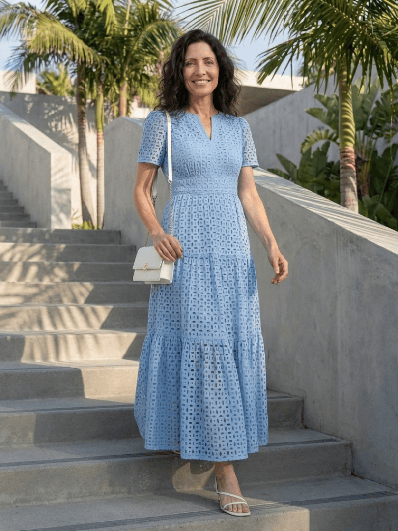 Brielle™ V neck short dress by Emma & Rose Cape Town, featuring a fitted silhouette and short hemline in lightweight fabric.