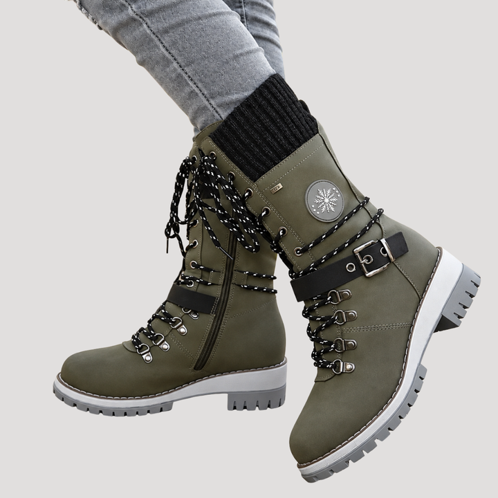 Women's Mid-Calf Winter Lace-Up Boots