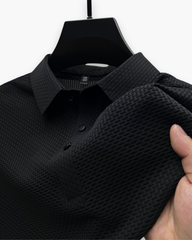 Chic Textured Polo for Men | Modern Elegance