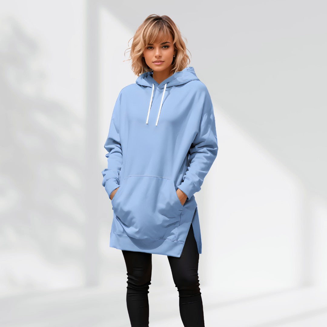 Oversized Hoodie Dress with Soft Brushed Lining - Elena Harper
