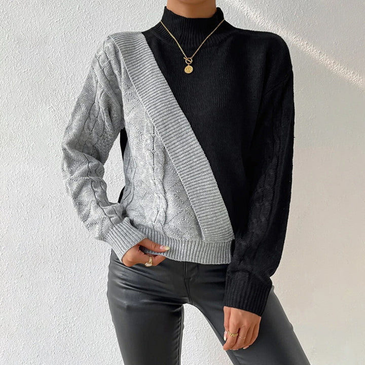 Casual Knit Patchwork Pullover