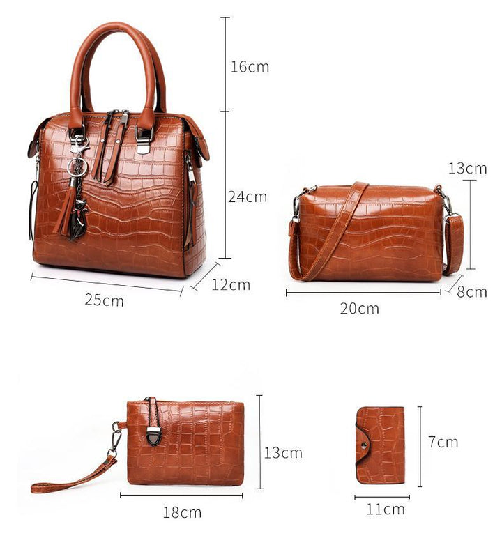 Palmer - 4-Piece Crocodile Pattern Handbag
