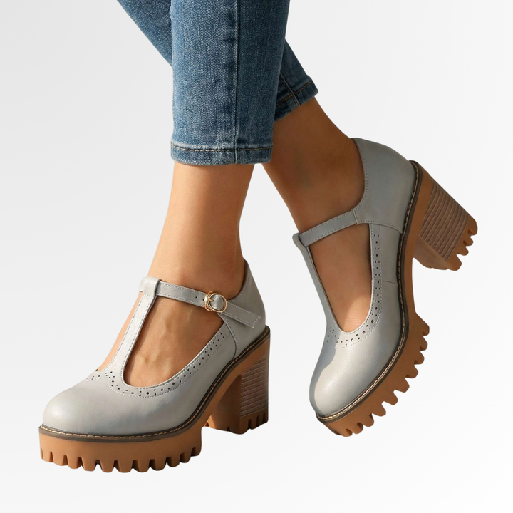 Maribella Stylish Mary Jane Pumps with Platform Sole, view 3 - Elena Harper