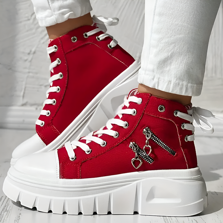 Elin™ | Comfortable High Sneakers with Denim