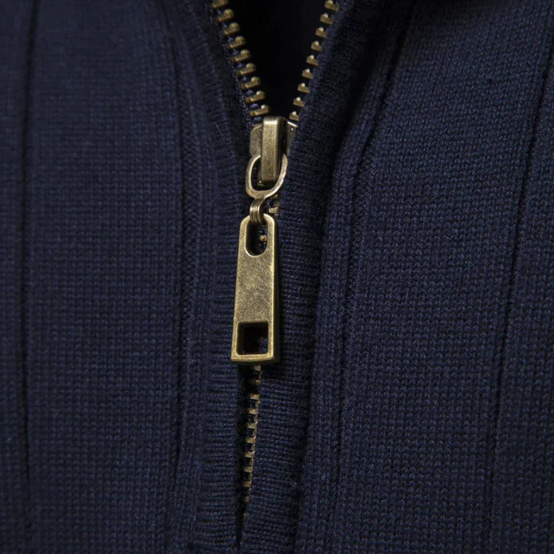 Men's Quarter Zip Long Sleeve Sweater for Effortless Style, view 5 - Elena Harper