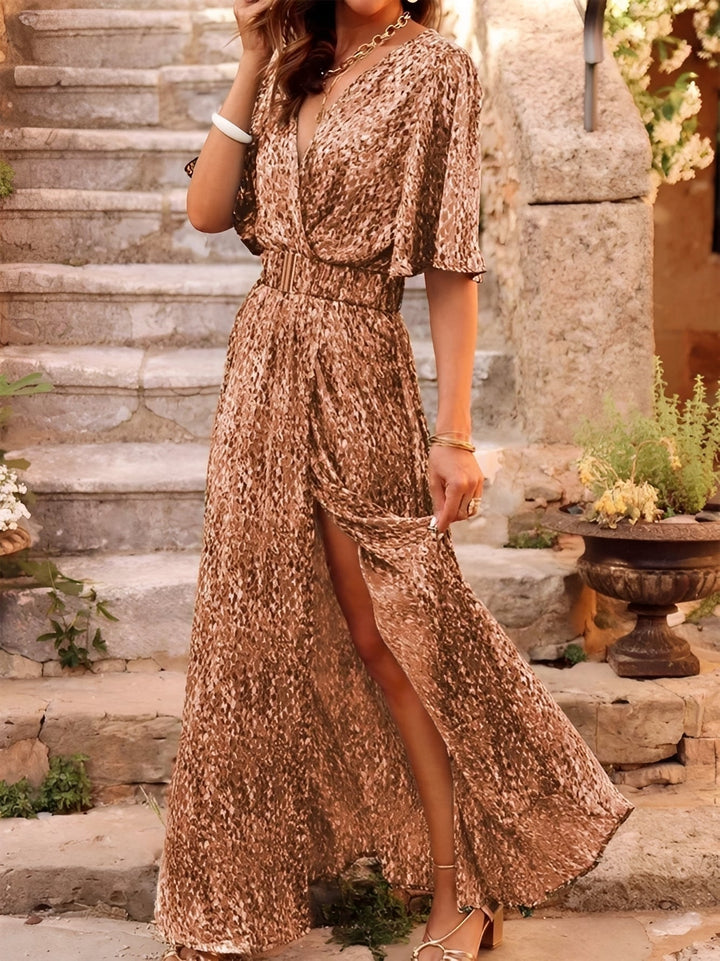 Rina Elegant, flowy dress for women, view 4 - Elena Harper