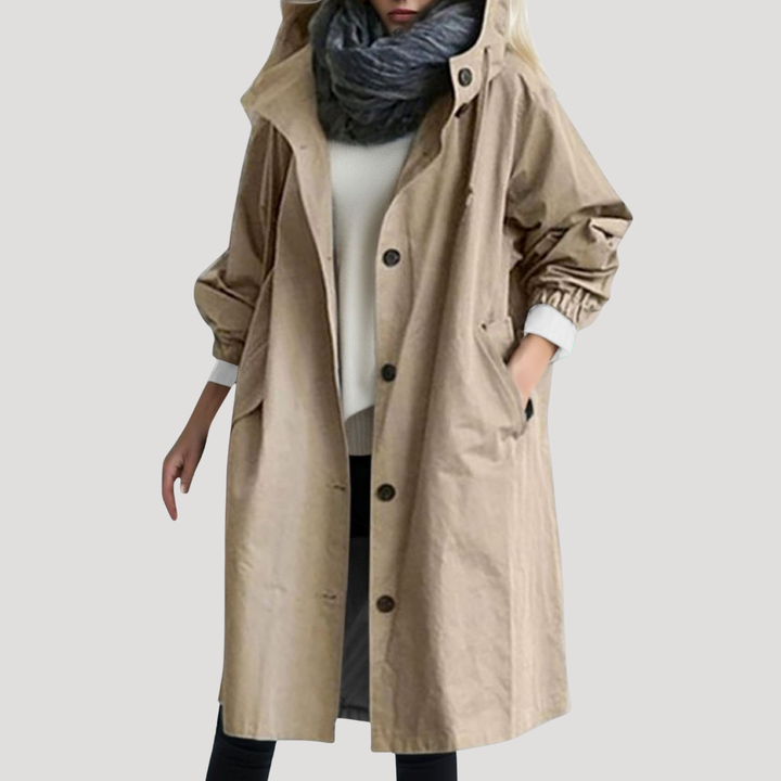 Women's Hooded Button-Up Coat