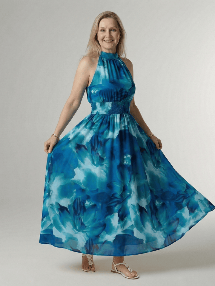 Sylin™  |  Gathered Halter Midi Dress