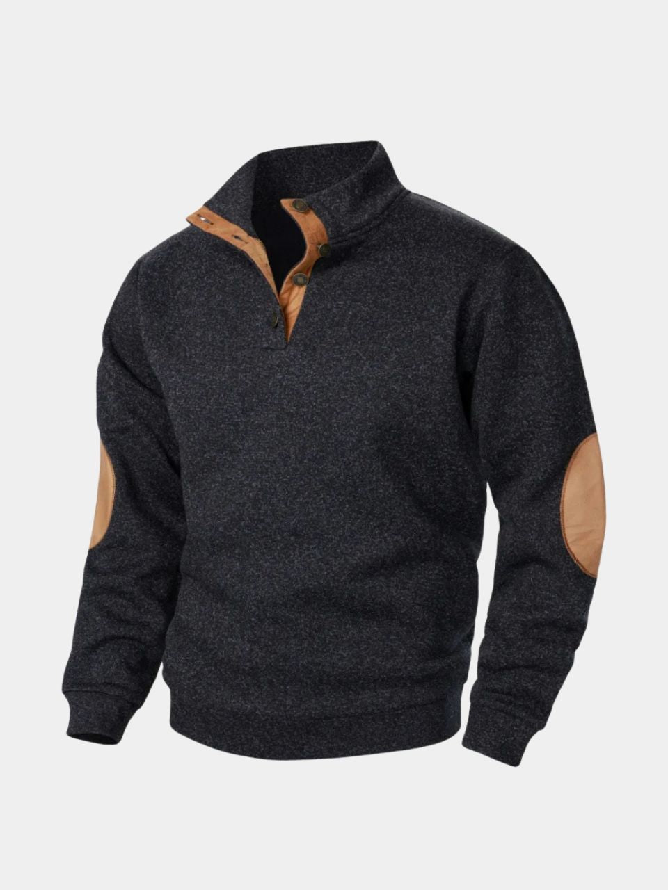 Callum Heritage Pullover with Contrast Elbow Patches for Men - Elena Harper