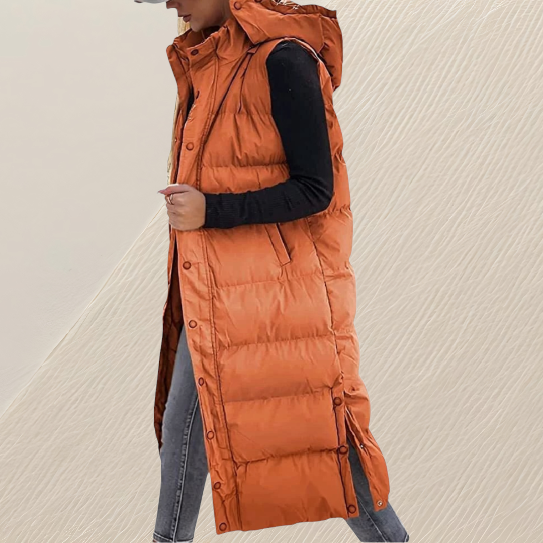 Sandrine - Chic Sleeveless Down Jacket with Hood