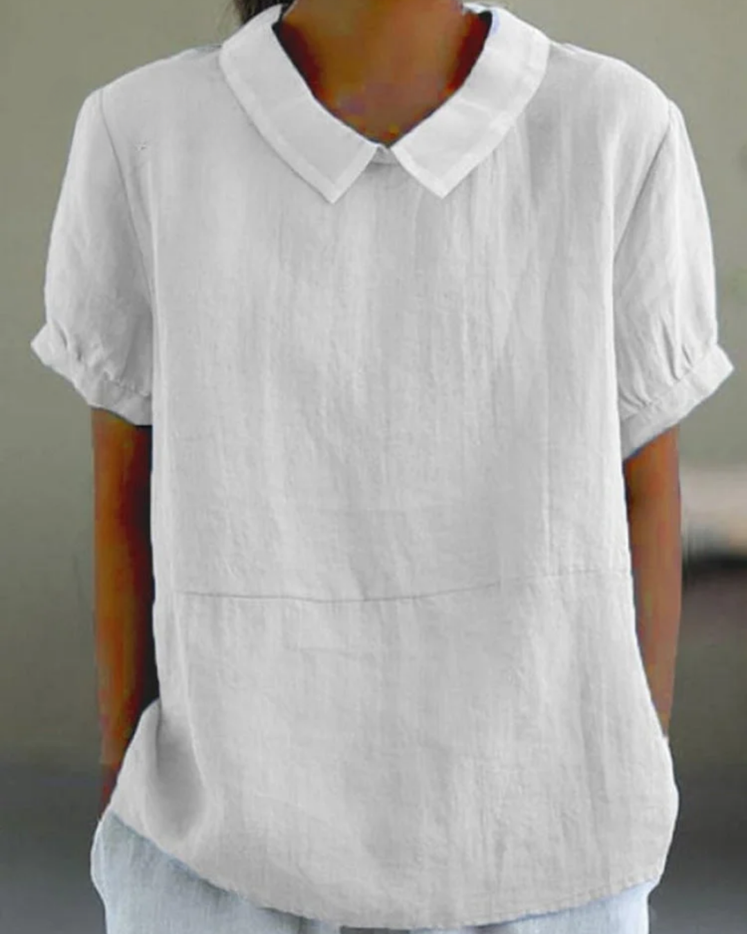 Beatrix - Retro Floral Cotton-Linen Shirt