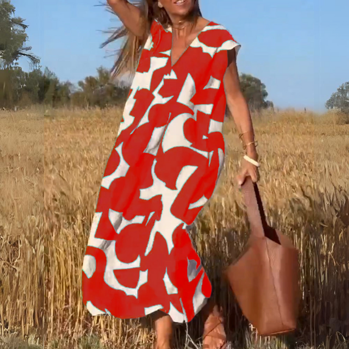 Elena™  |  Printed Dress V-neck