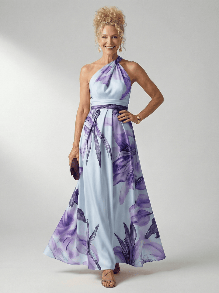 Emma & Rose Cape Town Amiel™ Light Floral Maxi Dress with delicate floral print and flowing fabric, perfect for warm weather.