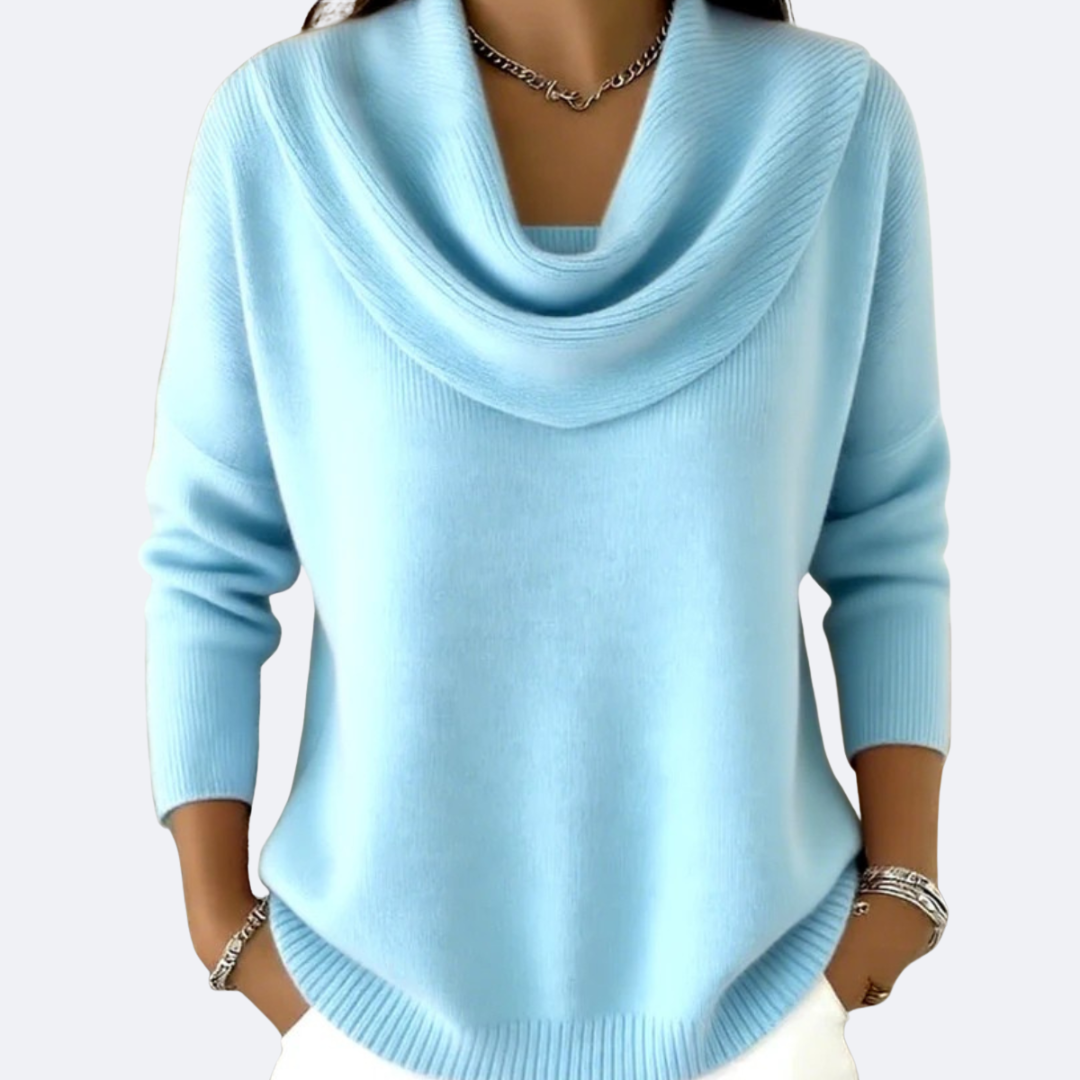 GIULIA Cozy Sweater with Ruffled Neck, view 7 - Elena Harper