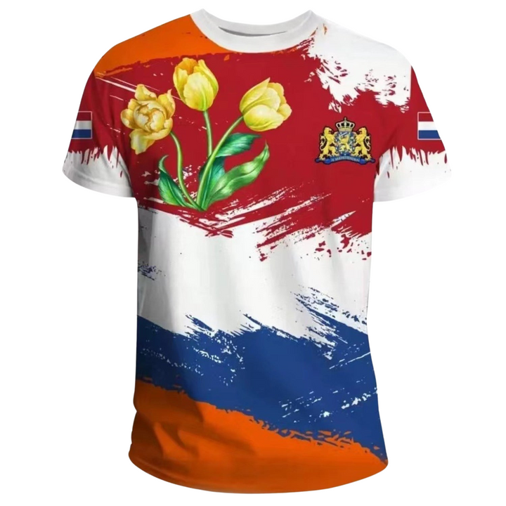 Men's 3D Netherlands Flag T-Shirt Limited 2024 Edition, view 4 - Elena Harper