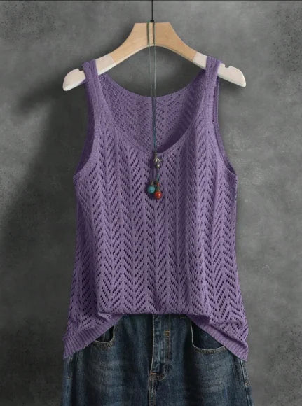Gigliola Airy Knit Blouse, view 6 - Elena Harper