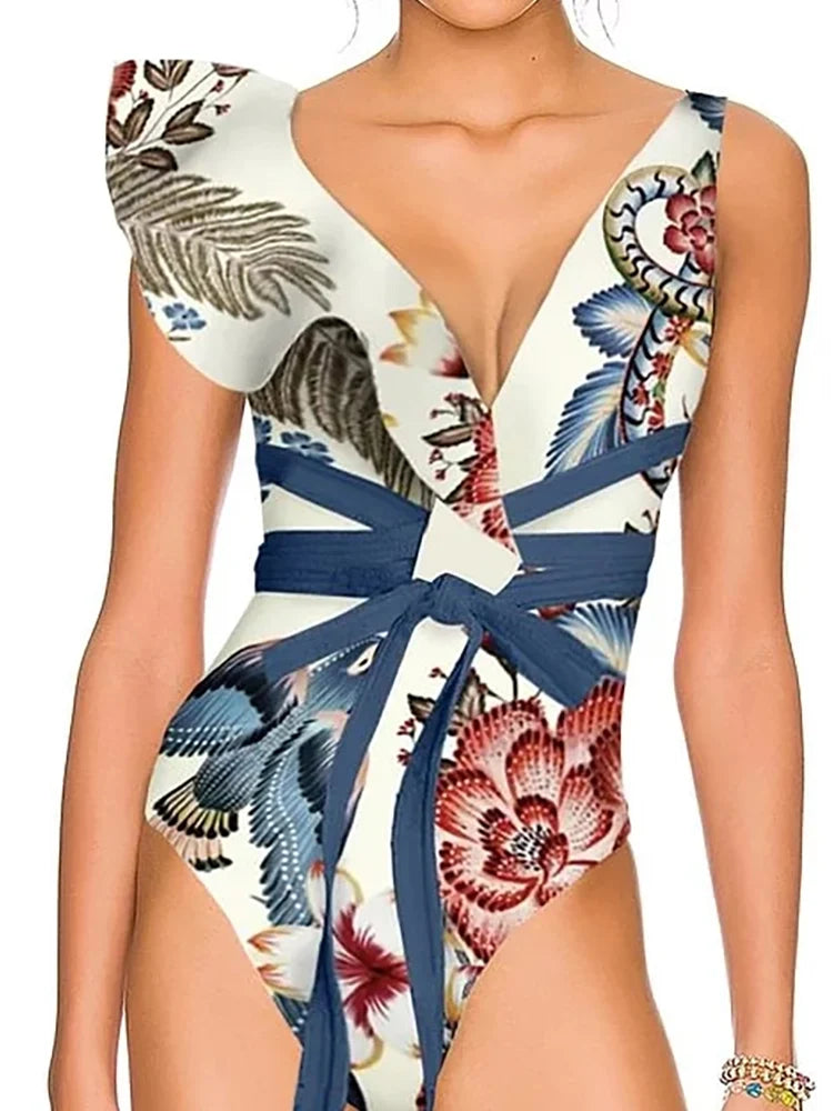 One-Shoulder Toucan Print Monokini - Elena Harper