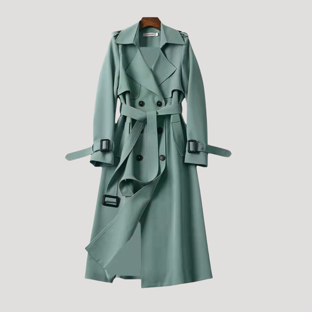 Women's Belted Double-Breasted Trench Coat – Timeless Elegant Style