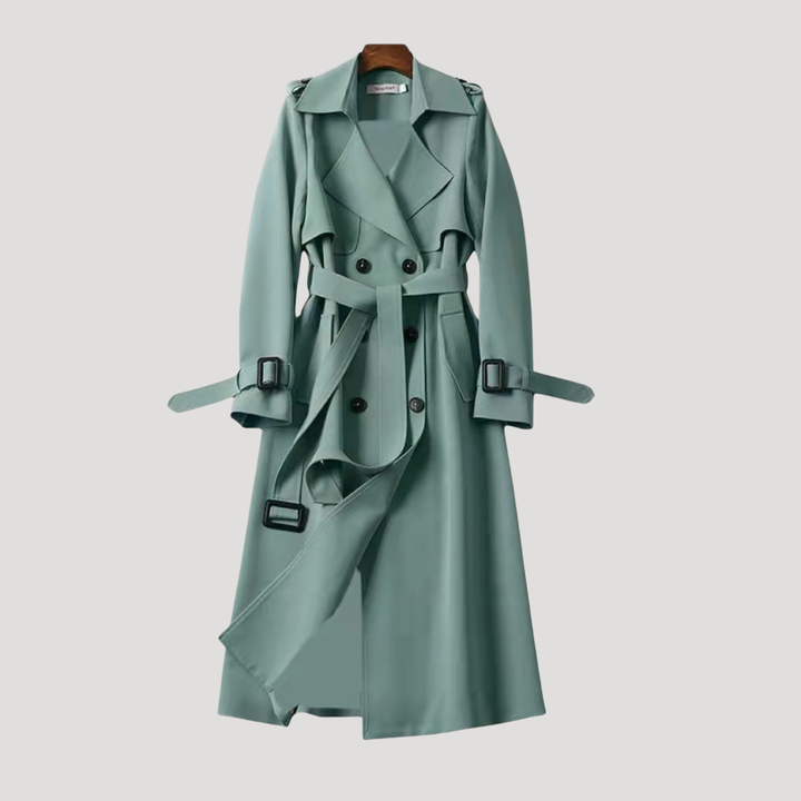 Women's Belted Double-Breasted Trench Coat – Timeless Elegant Style