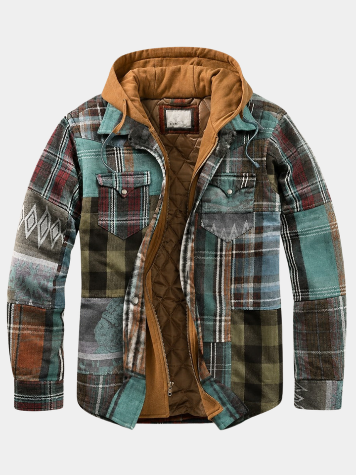 LAURENT MONACO | PATCHWORK CHECKED JACKET FOR MEN