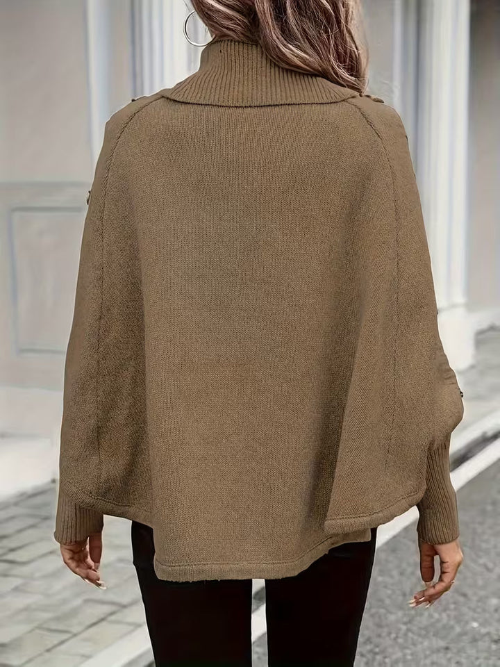 Lolana Pullover with High Collar and Twisted Style - Elena Harper