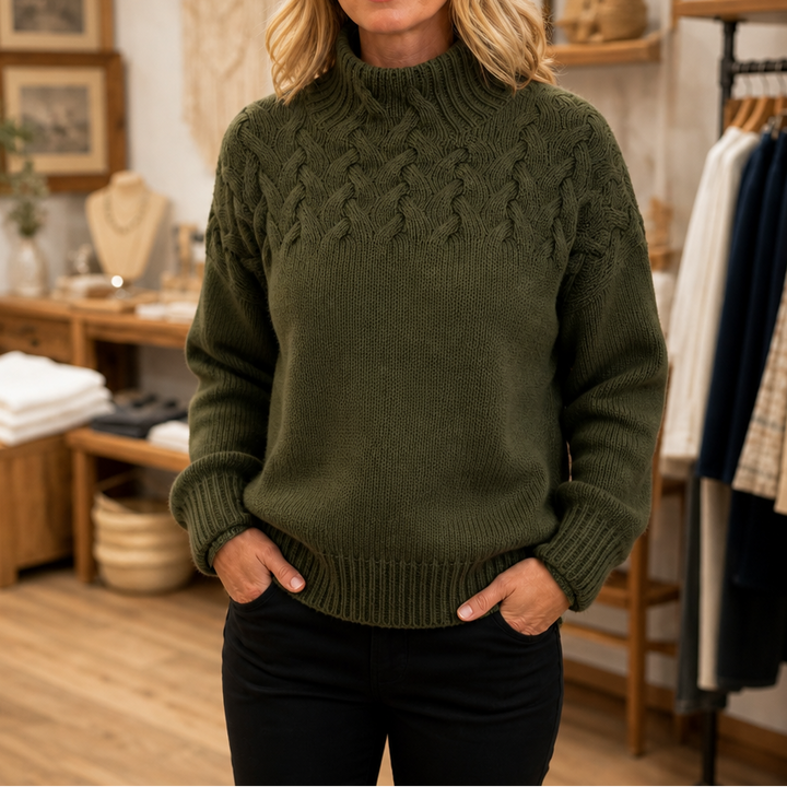 Elina | Elegant and Warm Cable Knit Sweater