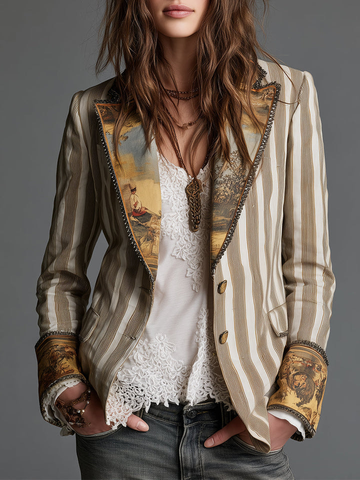 Ysé™ | Bohemian Blazer with Stripes