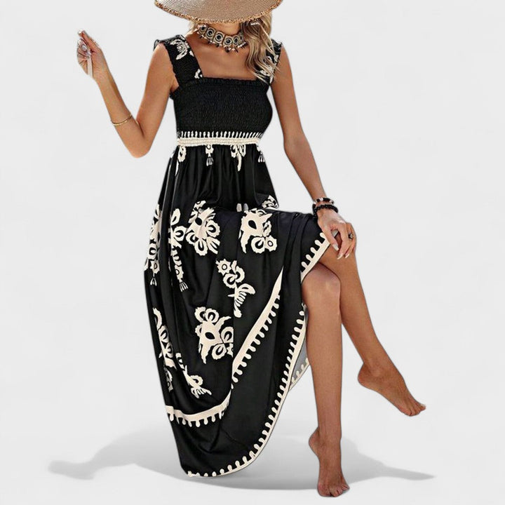 Liora Maxi Dress with Ruched Bodice, view 2 - Elena Harper