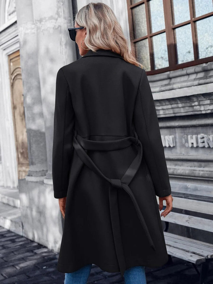 Women's Regular Fit Padded A-Line Coat with Double Buttons