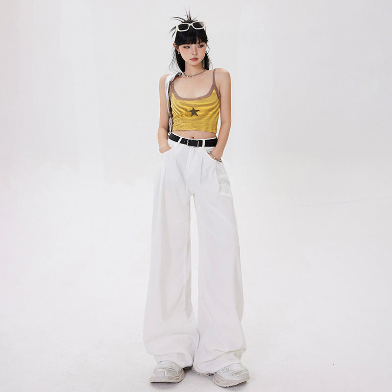 High-Waisted Wide-Leg Women's Jeans with Retro Design