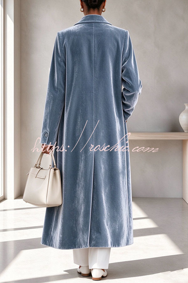 The Velvet Elegance Long Overcoat