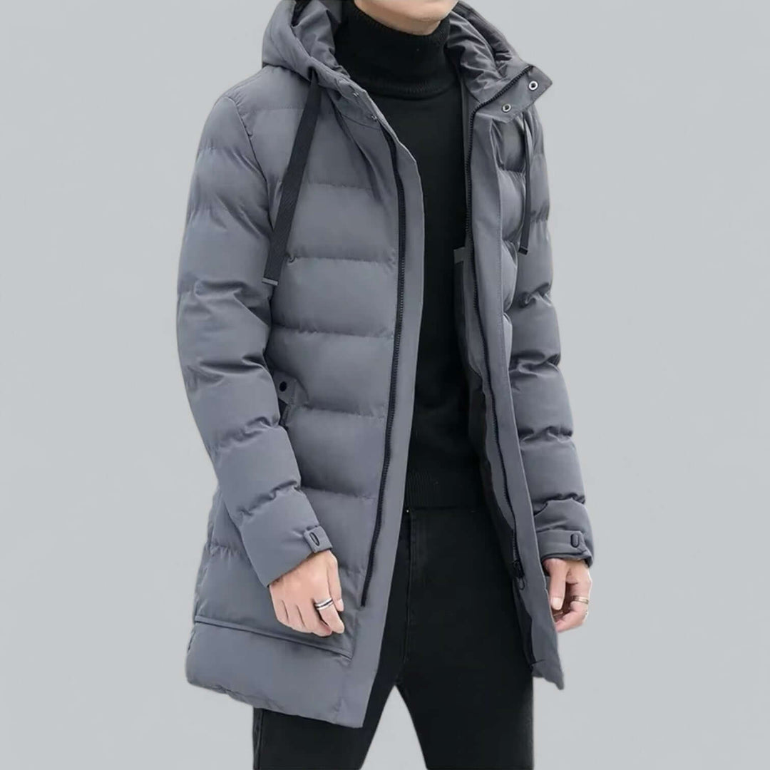 Longline Padded Winter Parka Coat, view 2 - Elena Harper
